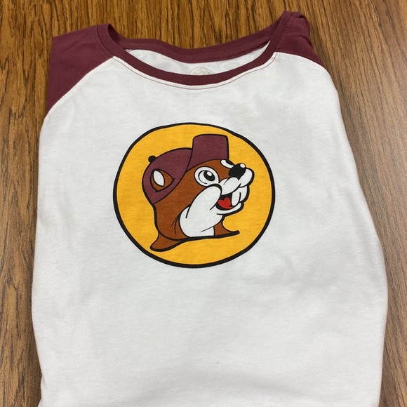 Buc-ees Other - BUC-EE’S Raglan Long Sleeve T-shirt,  Size: XL, Burgundy and White, Round Neck